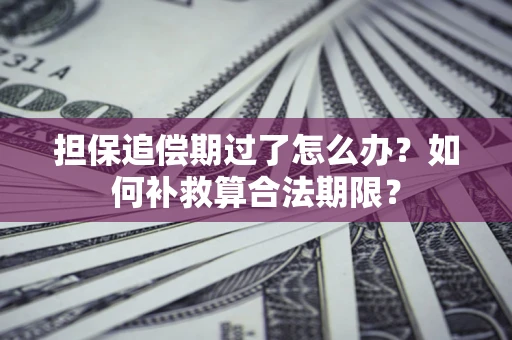 济南担保追偿期过了怎么办？如何补救算合法期限？