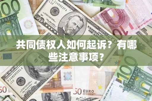济南共同债权人如何起诉？有哪些注意事项？